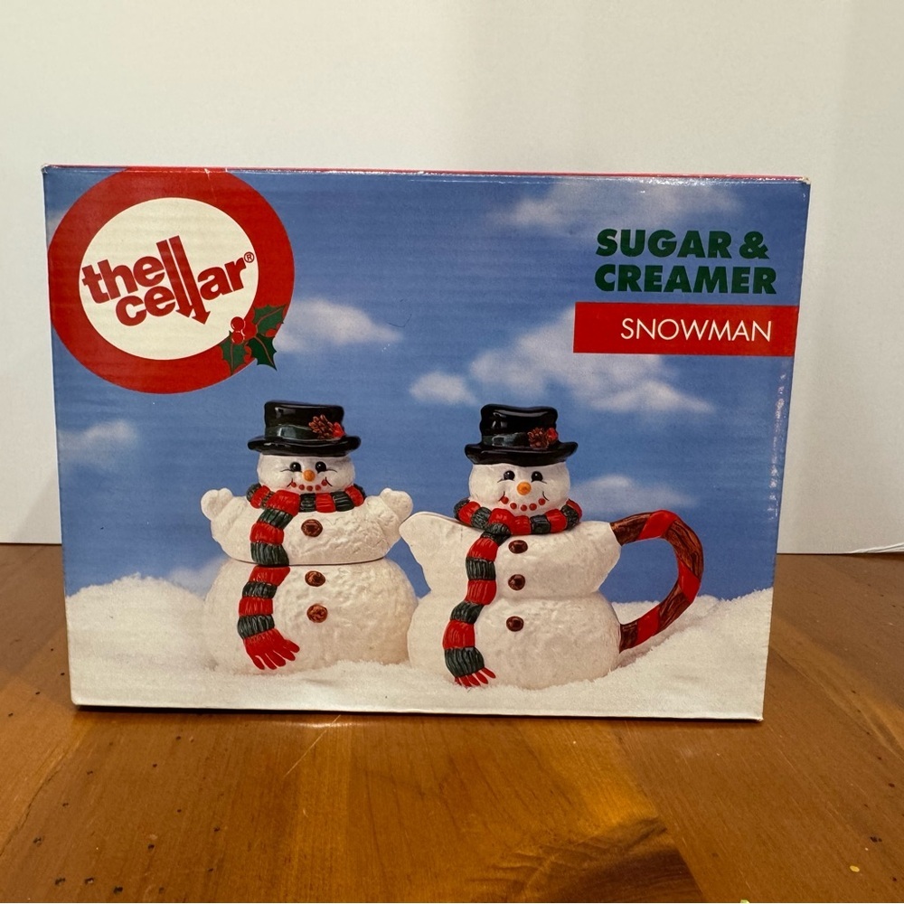The Cellar Macys vintage dish and cream and sugar dishes snowman 1996 - Picture 14 of 14